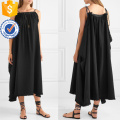 Loose Fit Schwarz Baumwolle Spaghetti Maxi Sommerkleid Herstellung Großhandel Mode Frauen Bekleidung (TA0331D)